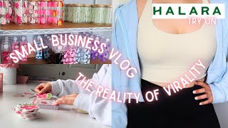 Small Business Vlog | The reality of growing on social media,  new packaging,  + HALARA try on