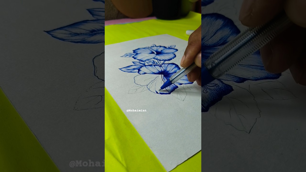 Amazing Blue Flower Drawing 🖊️ 