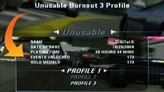 Burnout 3's Gamesave UNUSABLE? Try this...