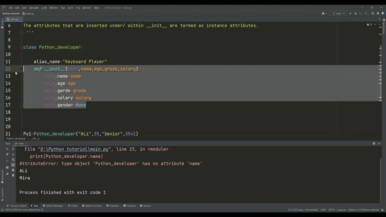 86- OOP II [Class & Instance Attributes] - YouTube