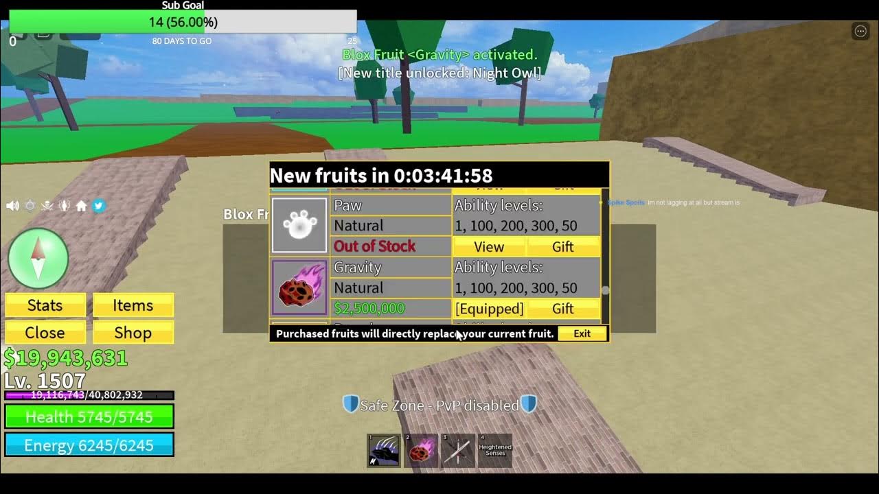 Bought gravity (Blox fruits) YouTube