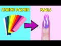 HOW TO MAKE FAKE NAILS FROM CREPE PAPER - NO NAIL GLUE, NO ACRILIC, NO UV LIGHT- LOOKS LIKE JELLY