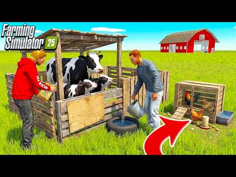Our "livestock" Project Starts Now! Flat Map Survival | Farming Simulator 25