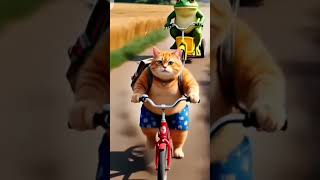 &quot;कुत्ते ने मेंढक को पानी में गिरा दिया #aivideo #cat #dog #cartoon #ytshorts #funny #animals #viral