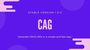 Introducing CAG 1.0.0 (CRUD API Generator): Generate APIs quickly with Python !