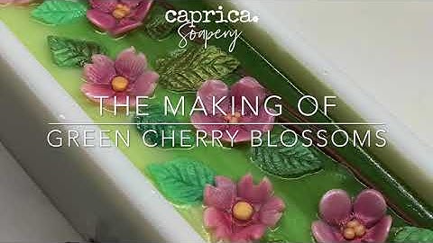 Making of Green Cherry Blossom Soap - Cold Process Soap Making Tutorial How To Make