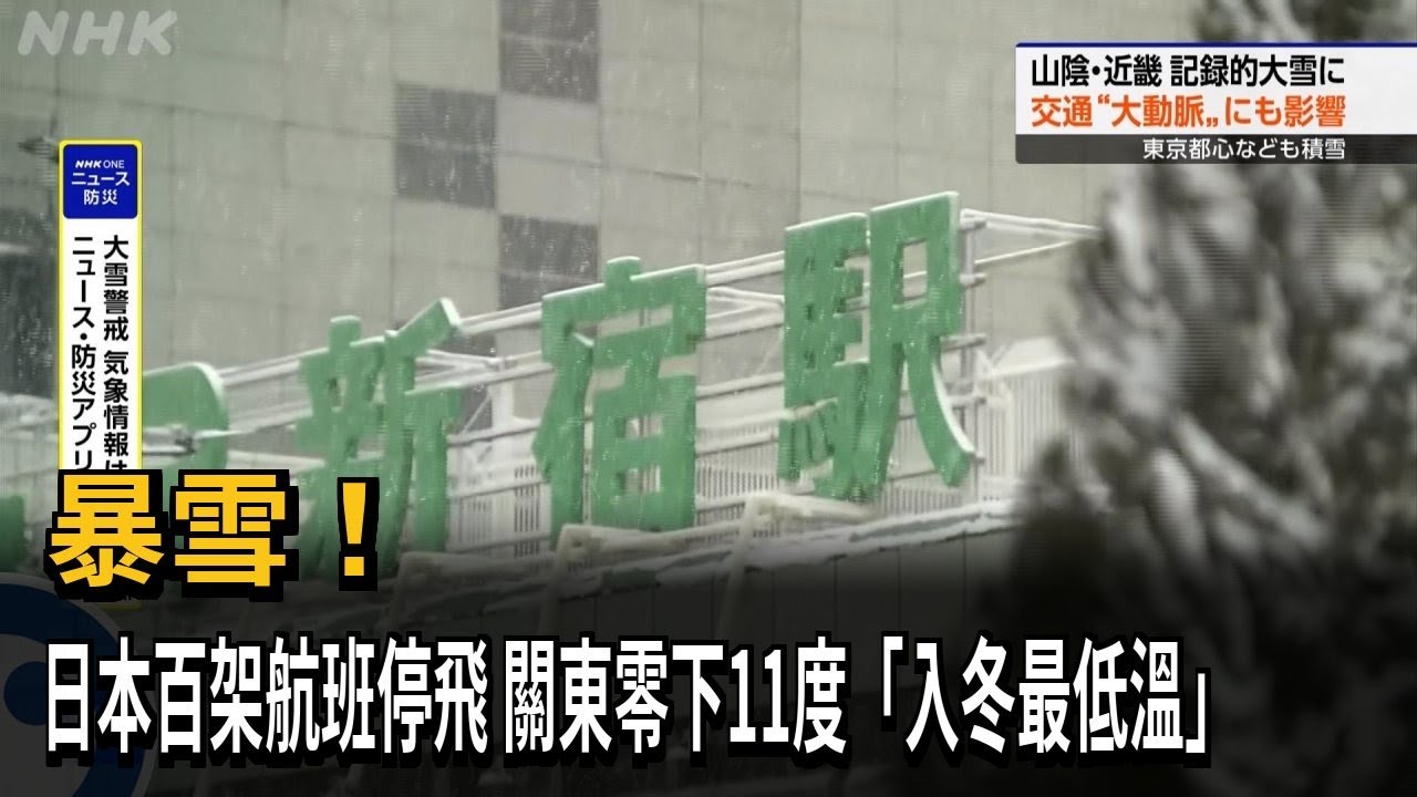 暴雪！ 日本百架航班停飛 關東零下11度「入冬最低溫」－民視新聞