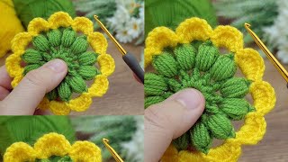 💯 Wonderfullll ⚡💯 you will love it! I made a very easy crochet flower for you #crochet #knitting