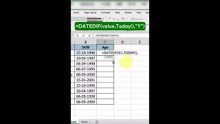 How To Calculate Age Instantly Using DATEDIF Function Simplified