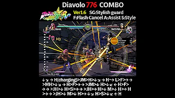 Diavolo 776 COMBO Ver1.6【JOJO'S BIZARRE All Star Battle R】#shorts