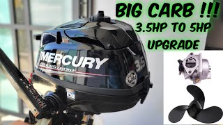 Mercury 3.5HP to 5HP 4-Stroke Upgrade Kit (Carburetor and Propeller) and Test Run *