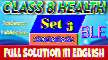 Class 8 health set 3 solution | Health set 3 full solution BLE | Readmore publication|Gen-Z Explain