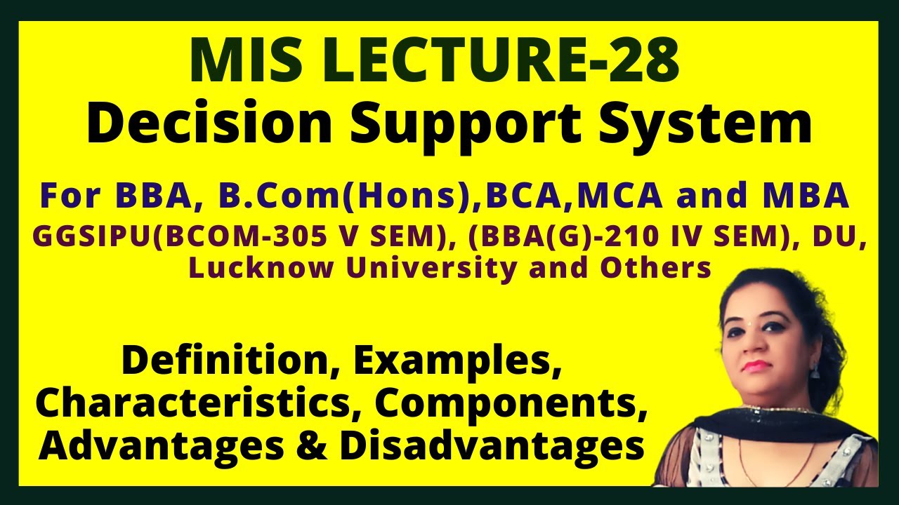 dss mis  2022 New  Decision Support System | DSS Components Example- Customer Relationship Management | MIS Lecture 28