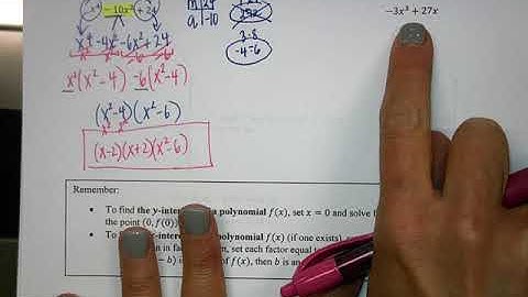 Math 3 Notes Unit 3.4 Factoring and Graphing Polynomial Functions