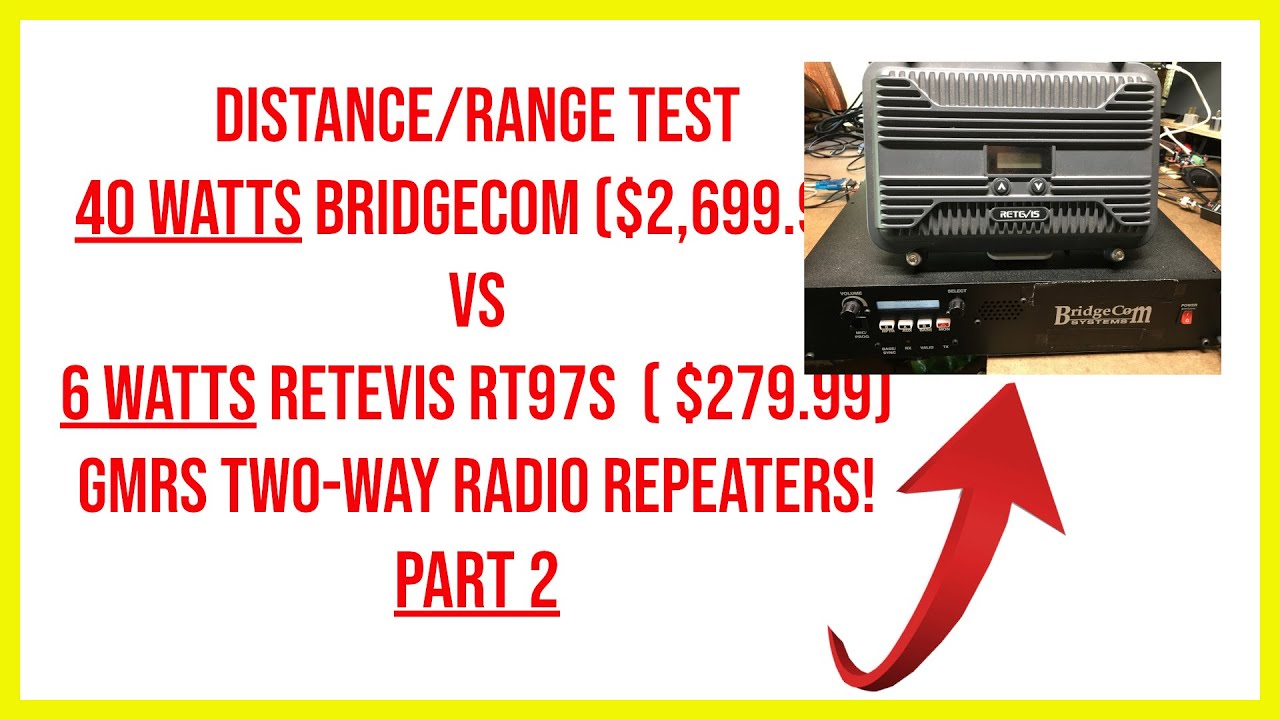 🔺PT2 distance/range test 40 watts Bridgecom vs 6 watts Retevis
