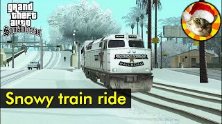 Snowy train ride in GTA:San Andreas (classic version)