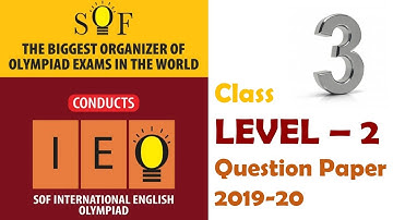 IEO English Olympiad Class 3 LEVEL - 2 Solved Question Paper 2019-20