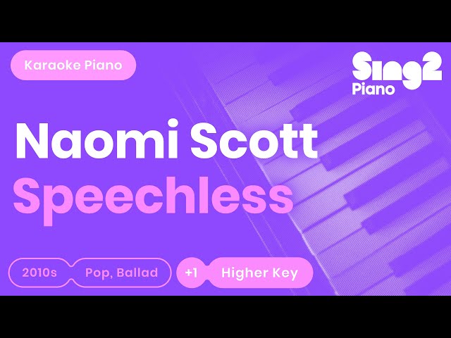 Speechless - Aladdin | Naomi Scott (Higher Key) Karaoke Piano class=