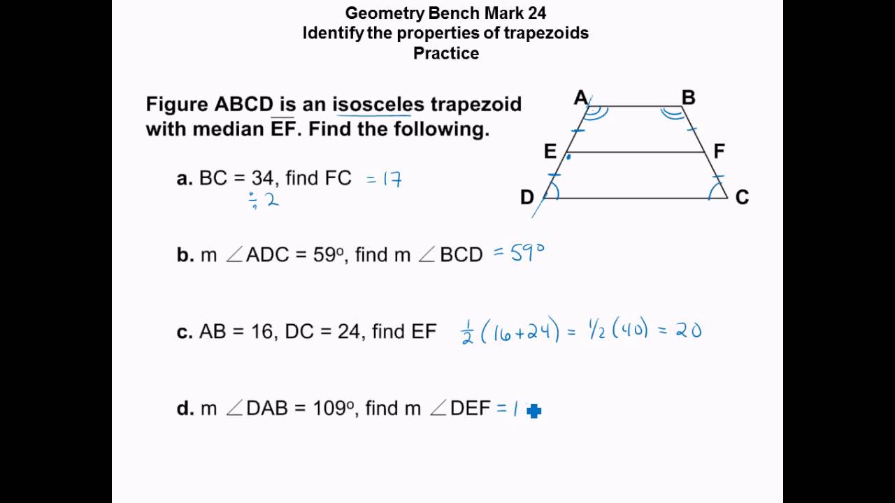 How to find the middle line of an isosceles trapezoid How to find the middle line of an isosceles trapezoid