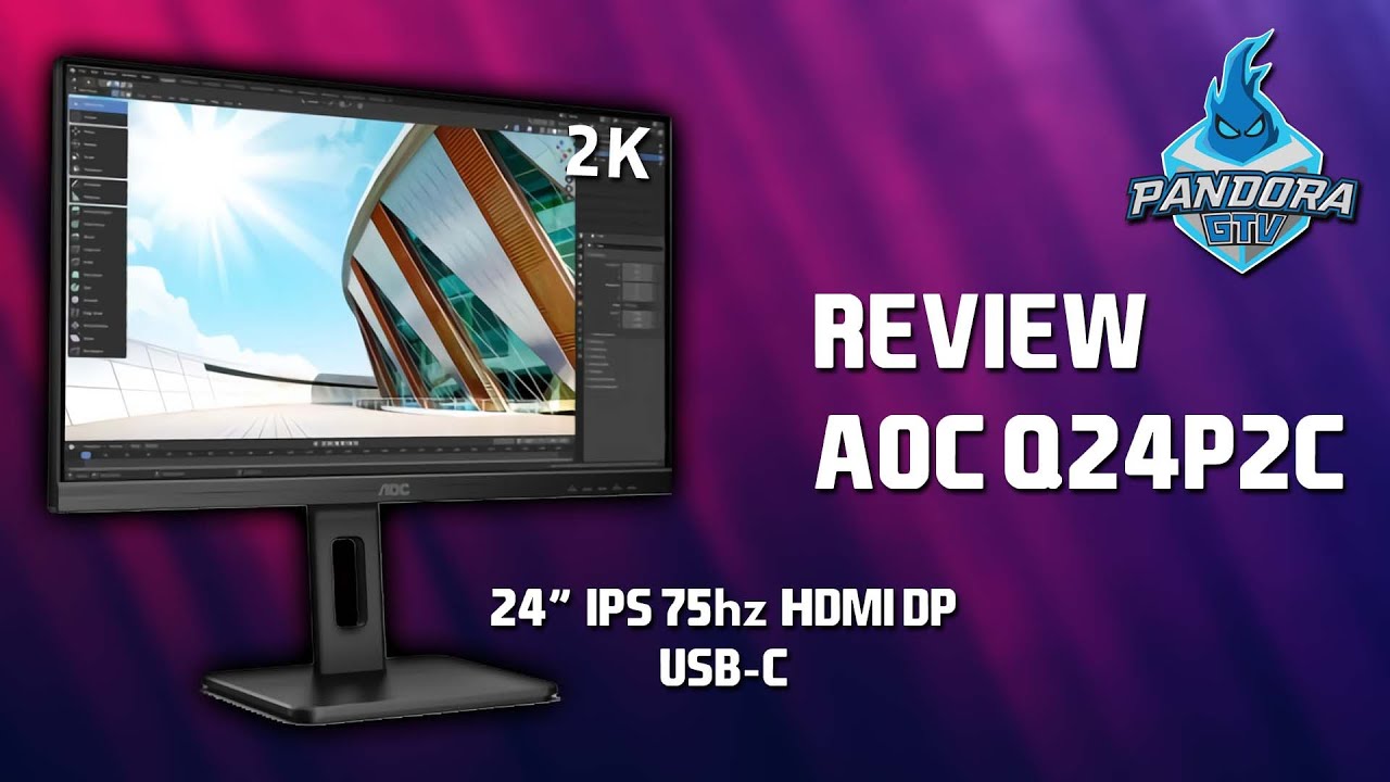 Review Monitor AOC Q24P2C - YouTube