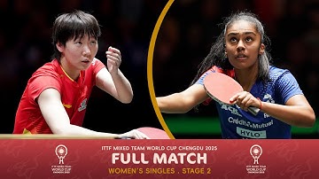 FULL MATCH | Wang Manyu vs Prithika Pavade | ITTF Mixed Team World Cup 2025 (Stage 2)