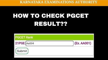 HOW TO CHECK PGCET RESULT??