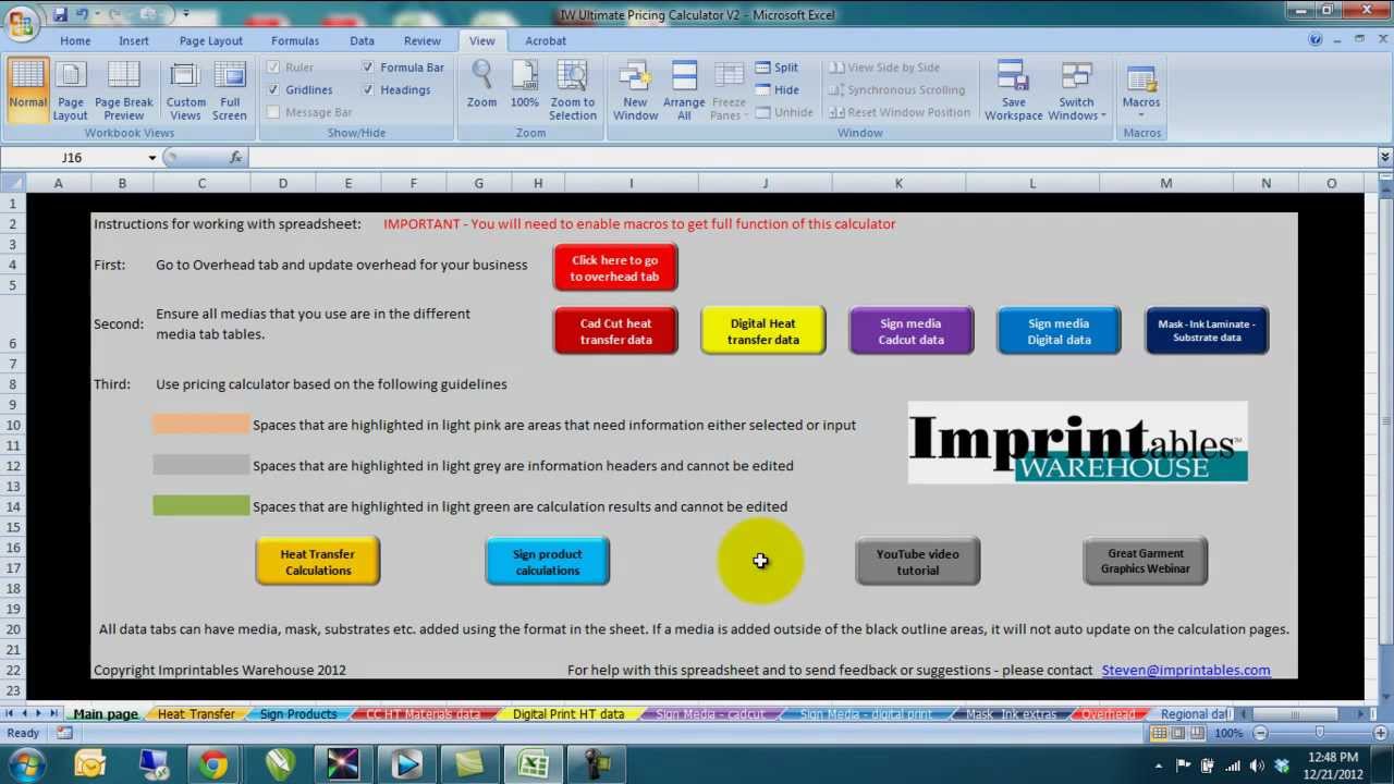 Imprintables Warehouse Ultimate Pricing Calculator