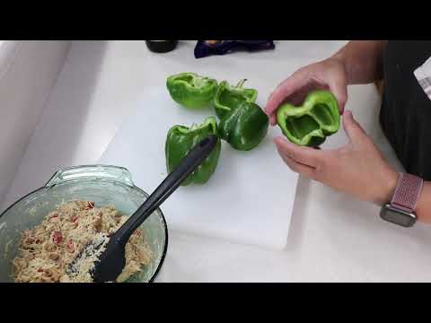 CRAB STUFFED GREEN BELL PEPPERS AIR FRYER!
