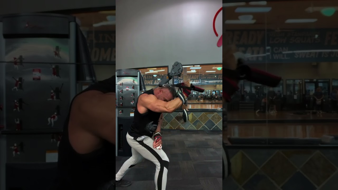 One arm, leaning cable, tricep extensions are a great way to isolate one tricep at a time #fit