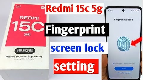 Redmi 15c 5g fingerprint setting/Redmi 15c 5g fingerprint screen lock/fingerprint sensor