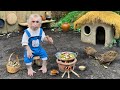Smart Baby Monkey Xuka Harvests Quail Eggs and Bell Peppers to Cook Spaghetti