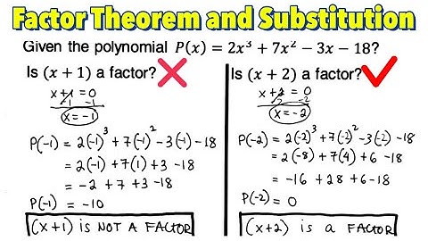 Factor Theorem and Substitution