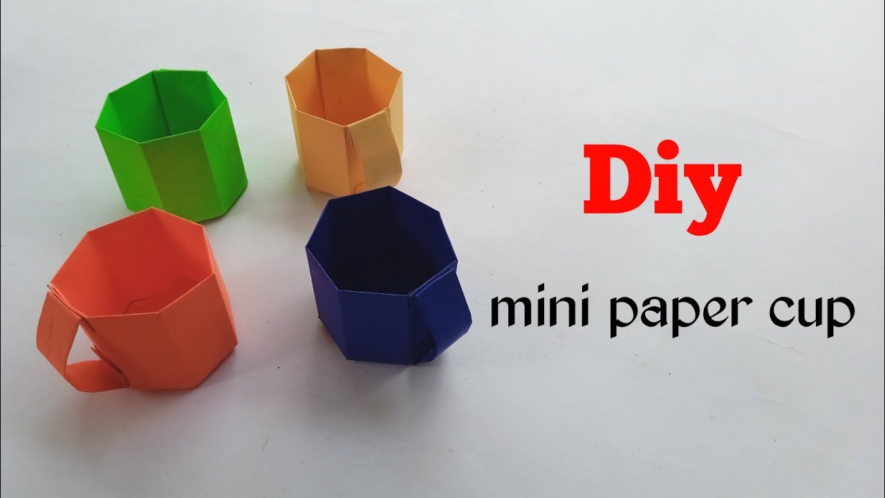 Origami paper craft : How to make a mini paper cup | Easy origami paper ...