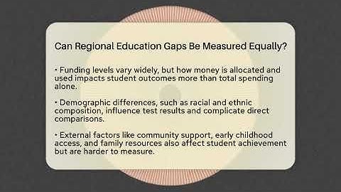 Can Regional Education Gaps Be Measured Equally? - Demographic Data Answers