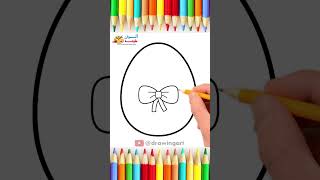 طريقة رسم بيضة شم النسيم - How to draw an Egg | Easy drawings | draw an easter egg #shorts