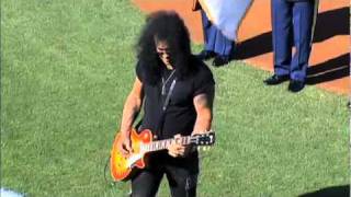 Slash plays national Anthem chords