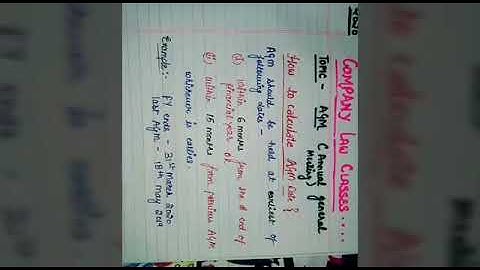 Very easy way to calculate agm date || latest amendment 2020|| ( first trial video on YouTube 😊)