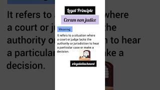 𝐂𝐨𝐫𝐚𝐦 𝐧𝐨𝐧 𝐣𝐮𝐝𝐢𝐜𝐞✅️ Haryana judiciary Prelims #law #shortsvideo #subscribe #legalprinciples