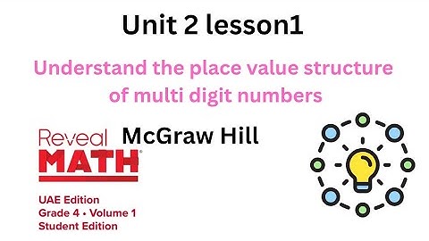 Unit 2 lesson 1 : Understand the place value structure of multi digit numbers l Reveal math l  Math