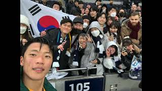 Hwang Hee-Chan Taking Photos With Fans After the Match