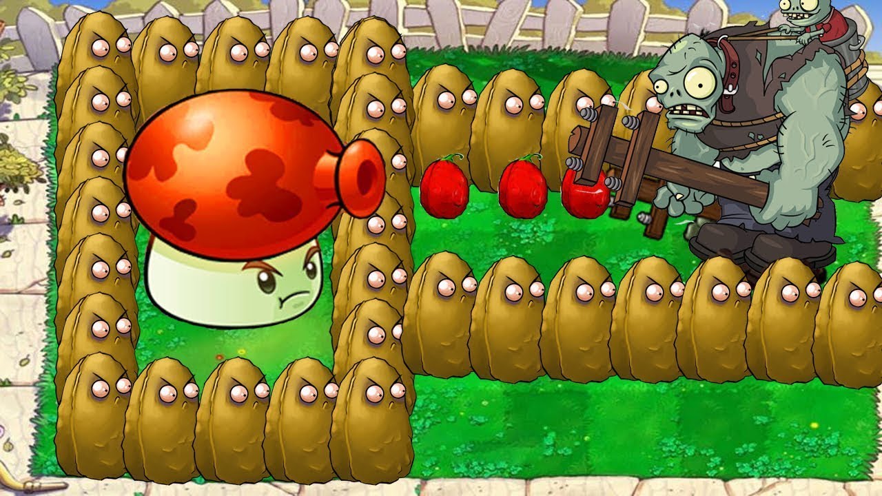 PVZ HACK PLANTS VS ZOMBIES || 99 Fume Shroom Gloom Shroom Vs 9999 Giga ...