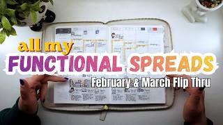 all my spreads as a functional planner 🖋️ | feb & mar flip thru