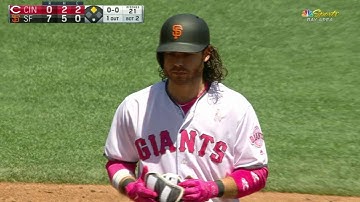 CIN@SF: Crawford plates two on a line-drive double