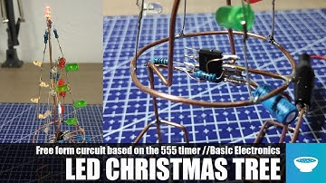 Free Form LED Christmas Tree - 555 Timer Controlled //Basic Electronics