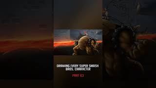 Drawing every Smash Bros character: Bowser #shorts #smashbros #art