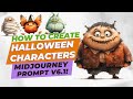 How to create Halloween Characters Midjourney Prompt, Cute Characters Illustrations Prompts Examples
