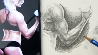 Drawing and Shading Female Arm Anatomy