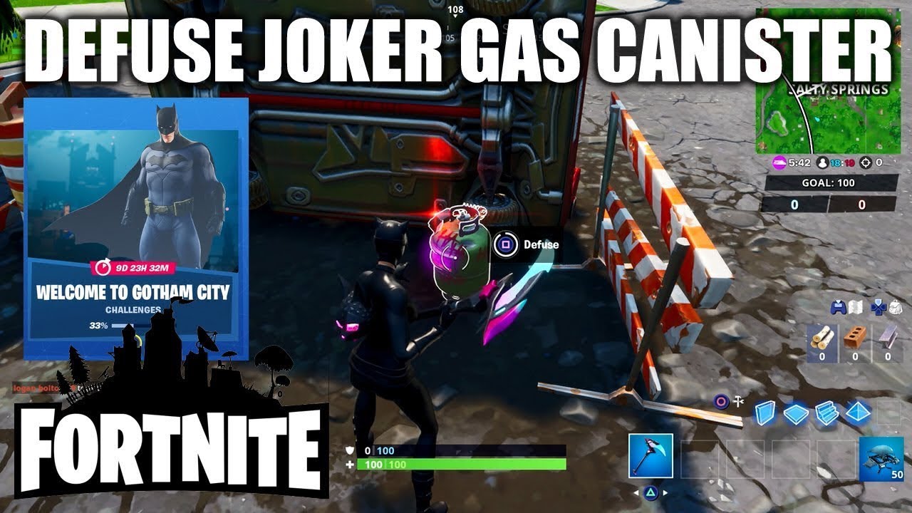 Defuse joker gas canisters all locations guide - Fortnite (welcome to gotham city challenges)