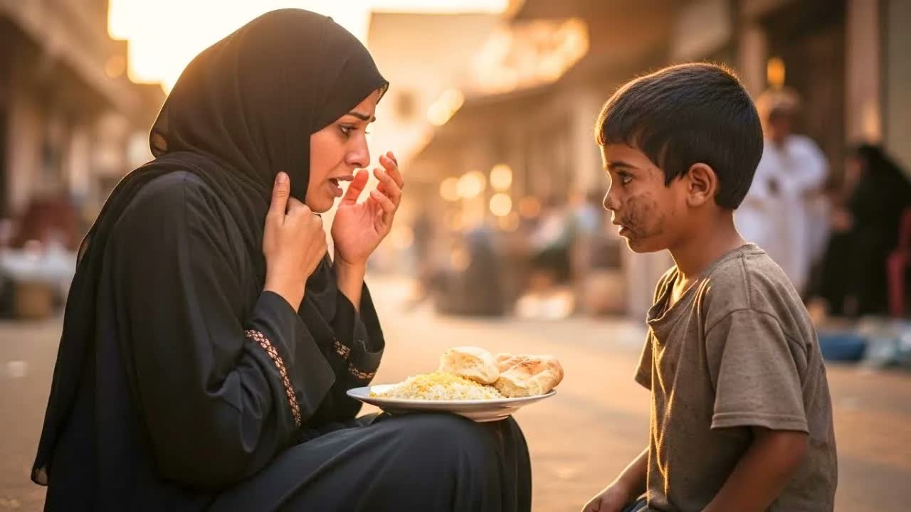 ＂هل تعطيني بقايا عشاءك؟＂ سؤال طفل جائع بلا مأوى جعل المرأة تبكي