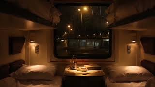 10 Hours Cozy Train Compartment Ambience 🚆🌧️ | Rain Outside, Soft Lights, Sleep Sounds & Relaxation